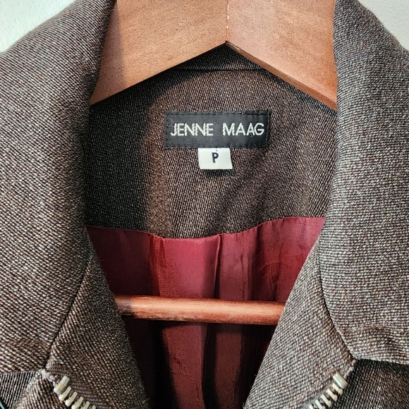 Jenne Maag Brown Speckled Wool Utility Zip Blazer - Picture 3 of 8